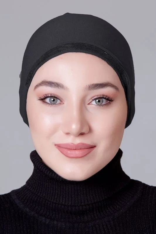 Nanak Dark Gray Combed Cotton Non-Slip Bonnet