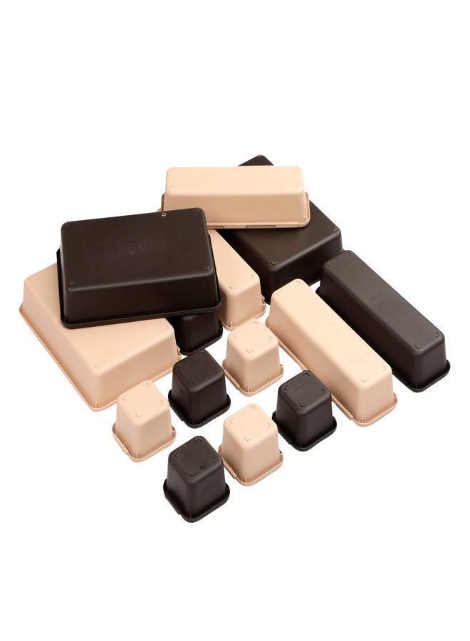 Cutting EDGE Interlocking Drawer Organizer Set of 14, Divider/Separator Plastic Trays for Flatware, Cutlery & Desk Storage for Household, Kitchen & Office (Brown & Beige) - Image 5