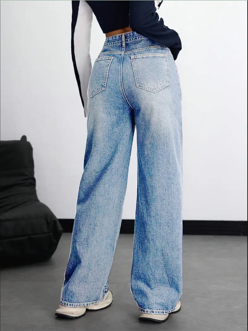 Nifty Women's Denim Stretchable High Waist Baggy Jeans for Women (1479_ICE_26_Light_Blue_26) - Image 3