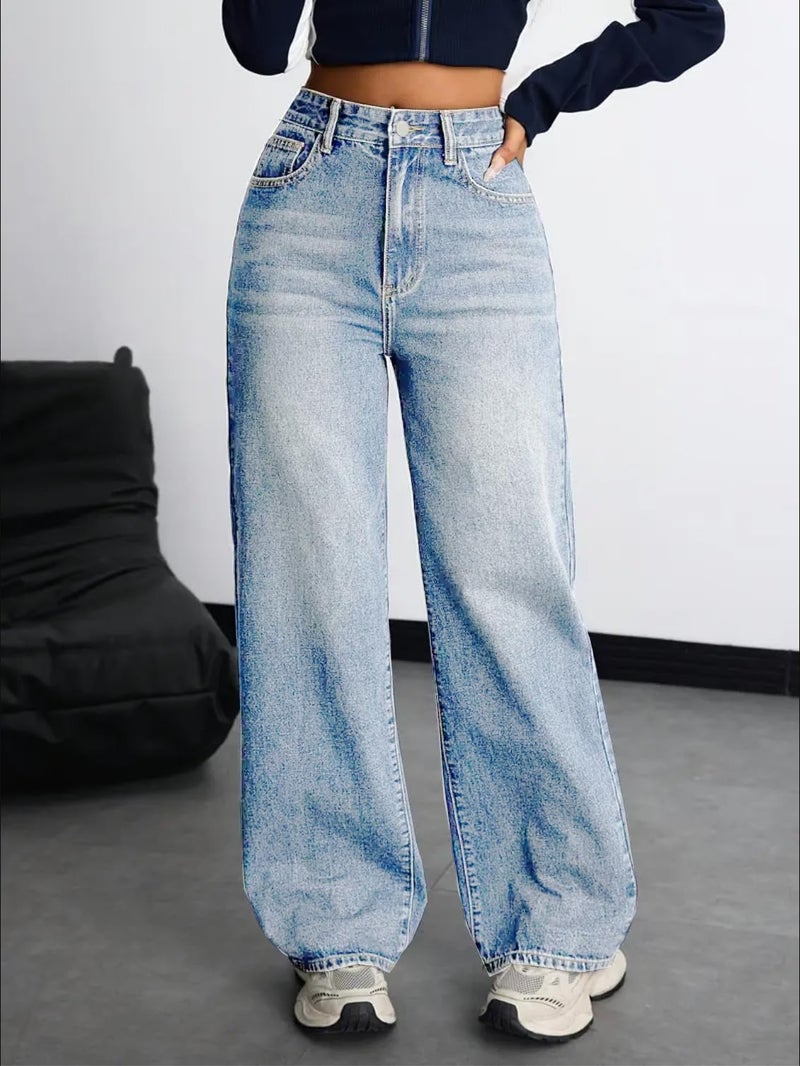 Nifty Women's Denim Stretchable High Waist Baggy Jeans for Women (1479_ICE_26_Light_Blue_26) - Image 4