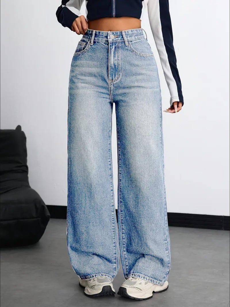 Nifty Women's Denim Stretchable High Waist Baggy Jeans for Women (1479_ICE_26_Light_Blue_26) - Image 2