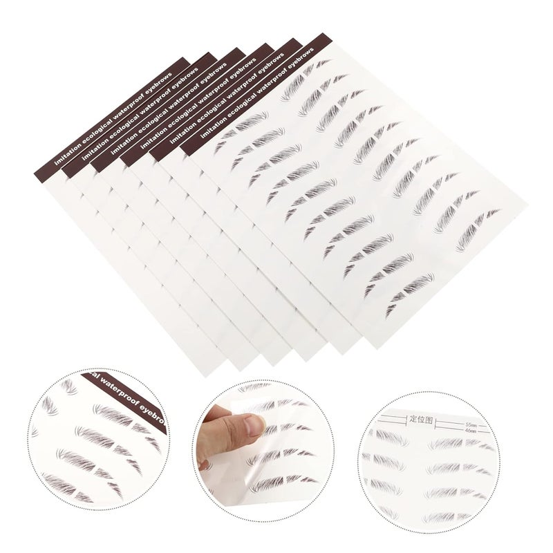 FRCOLOR 6pcs Eyebrow Stickers Realistic Hair-like Eyebrow Tattoos for Instant Natural Look Easy to Apply Design for Daily Makeup and Special Occasions - Image 5