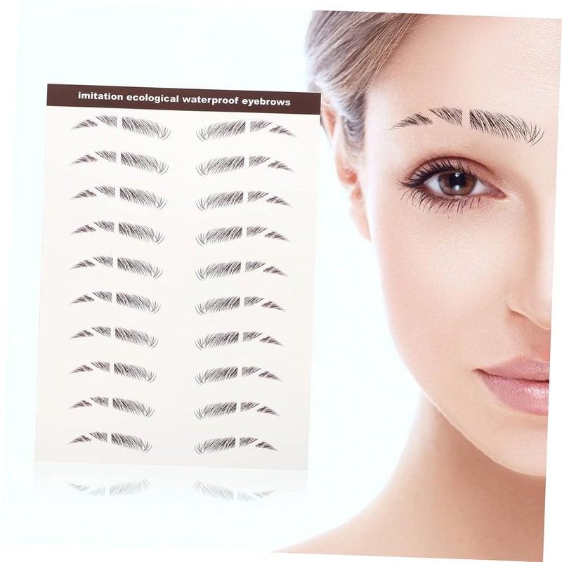 FRCOLOR 6pcs Eyebrow Stickers Realistic Hair-like Eyebrow Tattoos for Instant Natural Look Easy to Apply Design for Daily Makeup and Special Occasions - Image 3