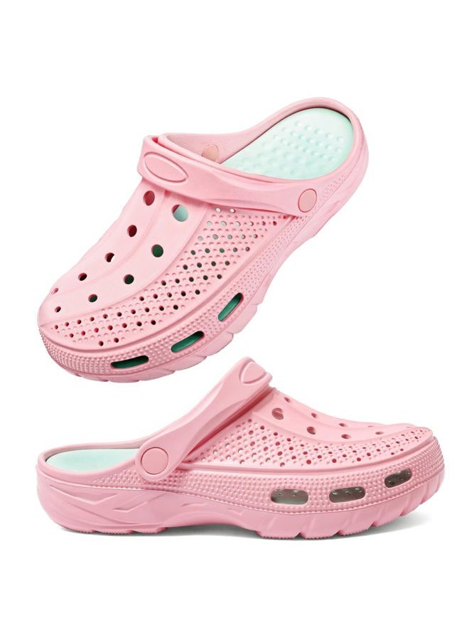 INMINPIN Women and Men Orthopedic Clogs Arch Support Garden Shoes Sandals Slippers with Plantar Fasciitis Feet Insoles, Sweet Pink, 6-7 Women/4.5-5.5 Men - Image 1