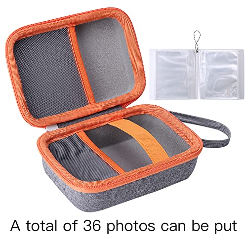 co2CREA Hard Case Compatible with Yoto Mini Kids Audio Music Player Children Speaker Plays Audiobook Cards Radio and Card Case Hold up to Yoto 36 Cards, Grey Case With Orange Zipper, for Yoto Mini, - Image 3