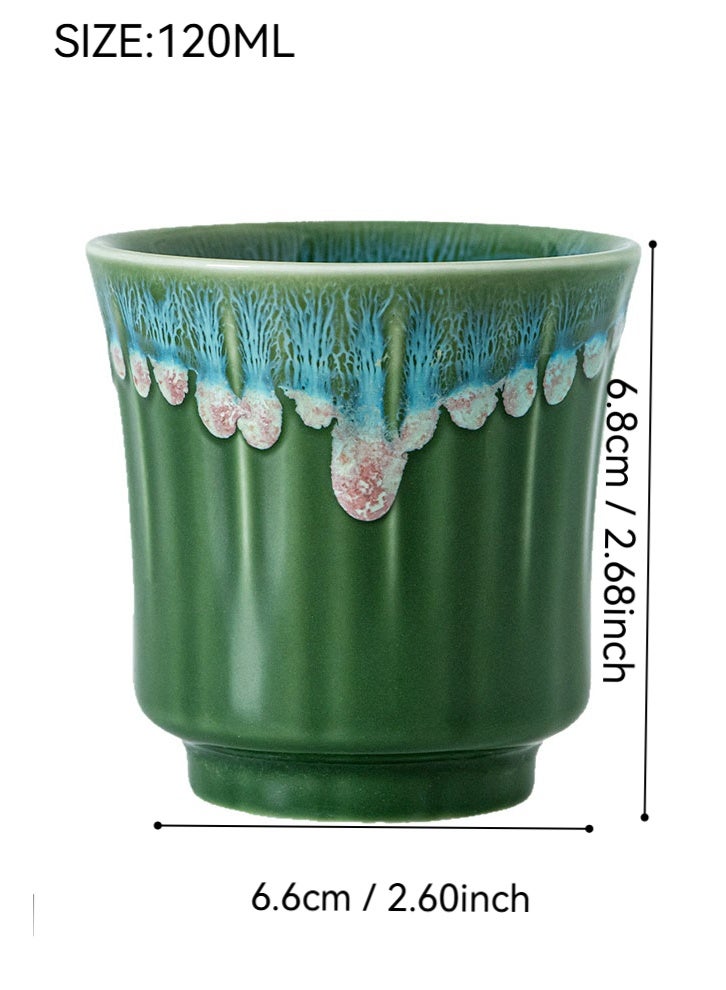 Dominy 2PCS Ceramic Coffee Cup Mug Espresso Cup 120ml for Middle Eastern Tea Cappuccino Latte, Vintage Teacup Pattern - Great for Gift Giving and Daily Use - Image 5