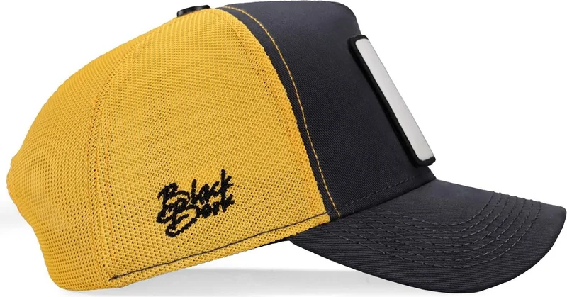 بلاك بورك Blackbörk V1 Trucker Horse - Unisex Dark Anthracite-Yellow Hat (Cap) with 4 Code Logo