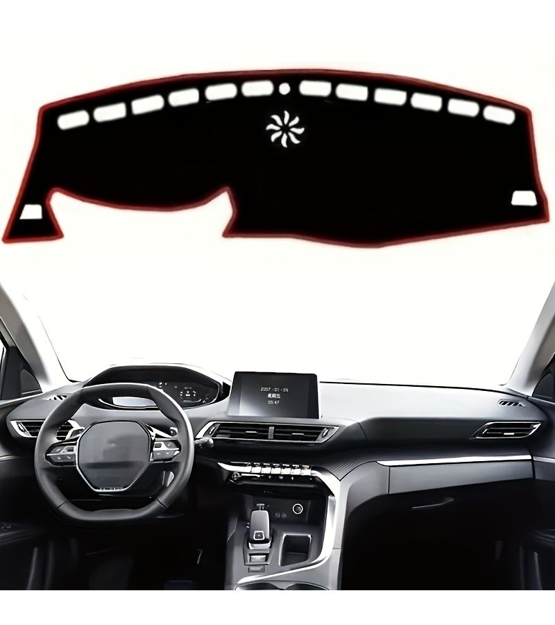Red Left Hand Drive Dashboard Cover Mat Compatible With Peugeot 3008 4008 5008 GT 2017 2018 2019 2020 Car Dashboard Interior Pad - Image 3