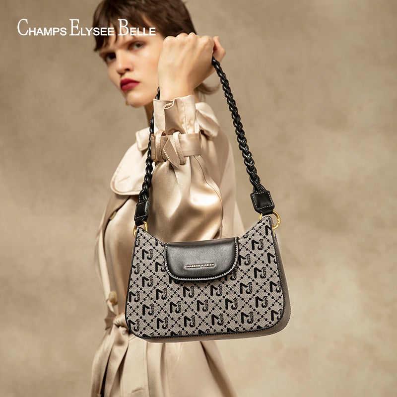 Underarm Bag For Women Trendy Niche Jacquard Fabric Shoulder Bag Retro Embroider Hand-Woven Crossbody Bag - Image 5