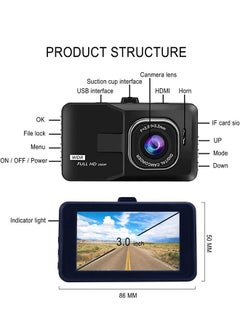 PADOM Padom Dash Camera for Cars Front Full HD 1080P Dash Cams 120°Wide Angle Dashboard Cameras for with Night Vision 3” IPS Screen Loop Recording G-Sensor Parking Monitor  - Image 3