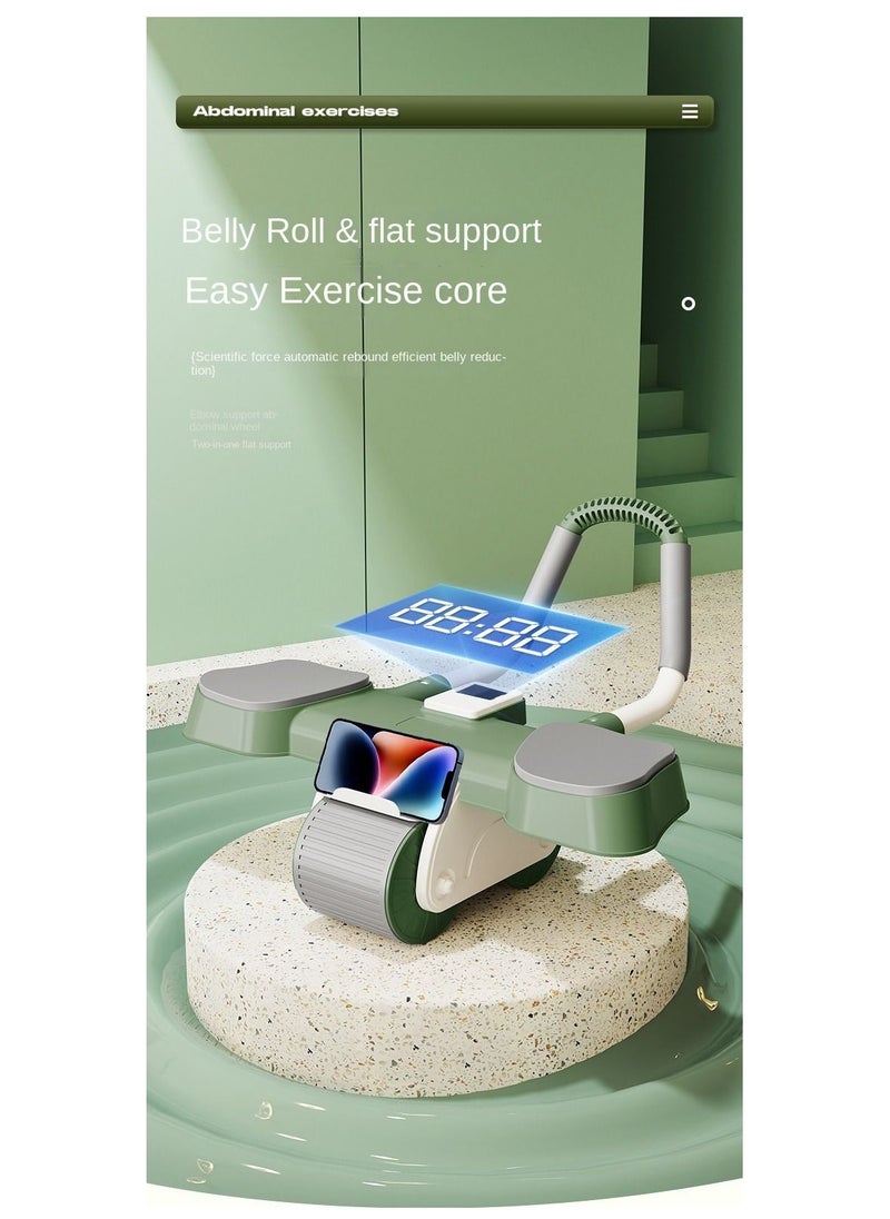 Y&D - 2 and 1 Smart Ab Wheel, Built-in Chip, Accurate Recording, Automatic Rebound Abs Workout Equipment, Good Stability, Free Thickened Pads, Not Hurting the Knees - Image 1