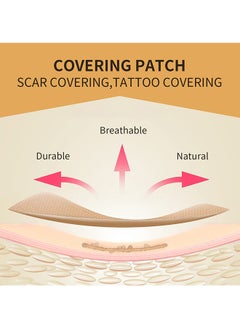 Jaysuing 6 Pcs Tattoo Cover Up Patch, Tattoo Cover Up Tape, Ultra Thin Patch for Tattoo Scar and Birthmarks, Invisible Waterproof Skin Tone Concealer Sticker for Covering Up Scars Tattoos  - Image 3