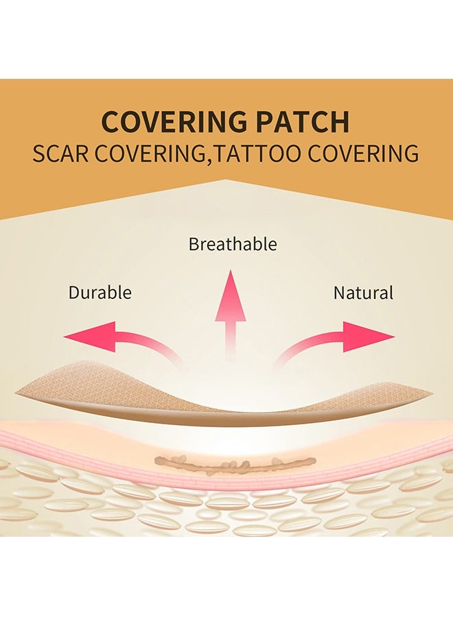 Jaysuing 6 Pcs Tattoo Cover Up Patch, Tattoo Cover Up Tape, Ultra Thin Patch for Tattoo Scar and Birthmarks, Invisible Waterproof Skin Tone Concealer Sticker for Covering Up Scars Tattoos - Image 3