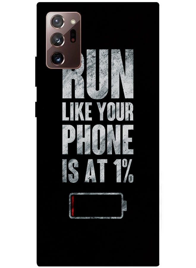 EYE CATCH Protective Case Cover For Samsung Galaxy Note 20 Ultra Smart Series Printed Protective Case Cover for Samsung Note 20 Ultra Run Like Your Phone Is At 1%  - Image 1