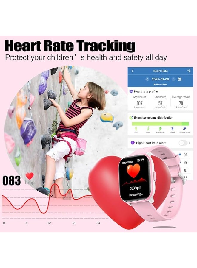 ساعة أطفال للبنات والأولاد مع مقاومة للمياه بمعيار IP68، ساعة بنات مع 19 وضعًا رياضيًا، تتبع النوم، عداد الخطوات، ساعة إيقاف جهاز تتبع النشاط للبنات بعمر 6-15 سنة لعيد الميلاد من ميونلي - Image 4