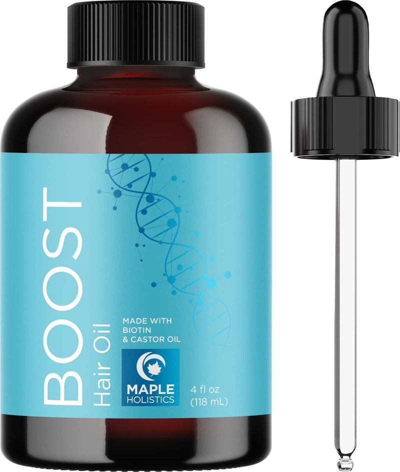 Maple Holistics مجموعة شامبو البيوتين الخالي من الكبريتات وسيروم نمو الشعر - شامبو وسيروم نباتي لتكثيف الشعر مع زيت الخروع وزيت إكليل الجبل للشعر الجاف والتالف - Image 2