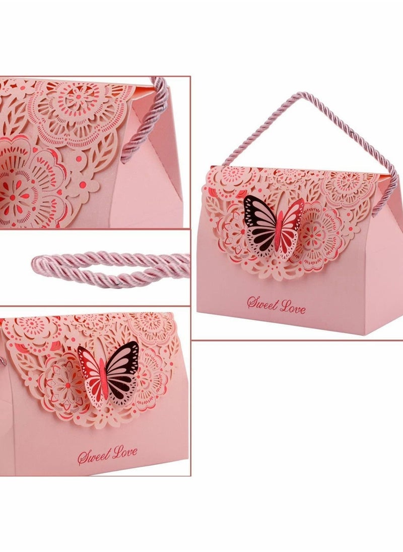 Excefore Decorative Boxes Gift Bags Butterflies with Handle, Wedding Driew Party Favor Bags Paper for Anniversary, Birthday Parties, Baby Shower, Bridal Showers  - Image 4