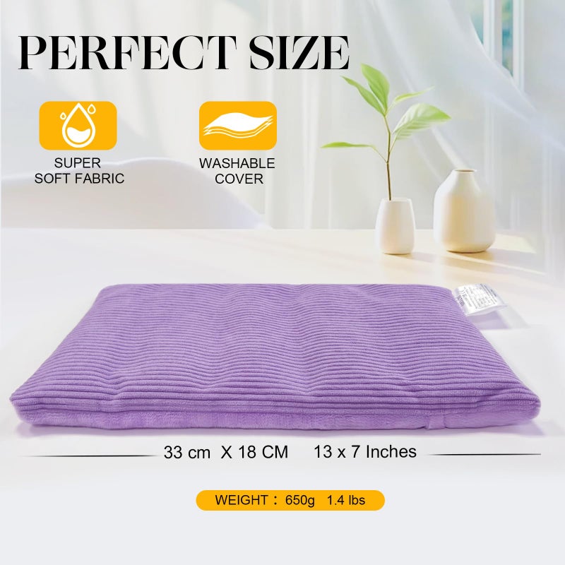 uncn Microwavable Heating Pad with Washable Cover 13x7 Inch Flaxseed Microwave Hot Pack, Lavender Scent, Moist Warm Compress for Relaxation, Non-Electric & Portable - Image 5