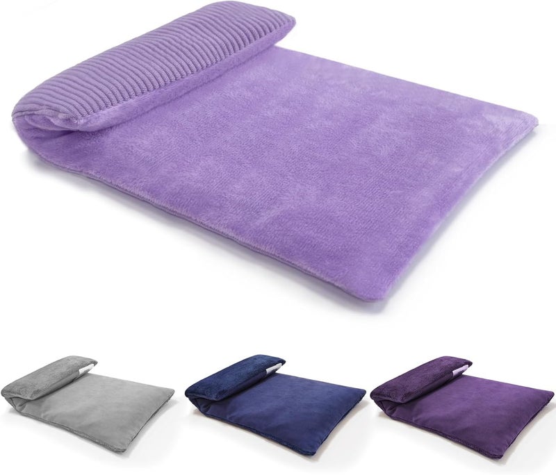 uncn Microwavable Heating Pad with Washable Cover 13x7 Inch Flaxseed Microwave Hot Pack, Lavender Scent, Moist Warm Compress for Relaxation, Non-Electric & Portable - Image 1