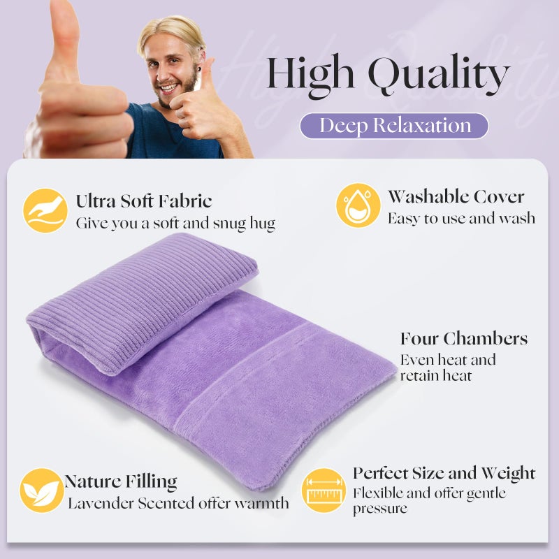 uncn Microwavable Heating Pad with Washable Cover 13x7 Inch Flaxseed Microwave Hot Pack, Lavender Scent, Moist Warm Compress for Relaxation, Non-Electric & Portable - Image 4