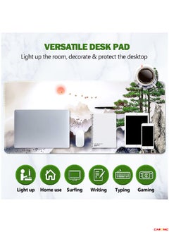 CARONIC Extended Gaming Mouse Pad with Stitched Edges Durable Non-Slip Natural Rubber Base  Waterproof Computer Keyboard Pad Mat For Esports Pros Gamer Desktop Office Home Tree Mountains  - Image 4