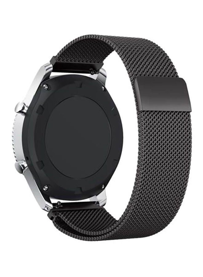 NIBEMINENT Stainless Steel Band For Samsung Gear S3 Classic / Frontier 22mm Black 