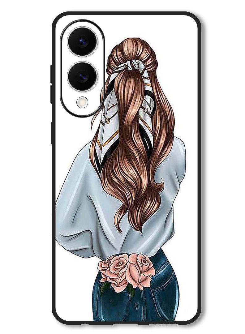 Theodor Case Compatible with Samsung Galaxy S25 Edge 6.7 Inch Protection Shockproof Bumper Cover Pink Rose Girl - Image 1