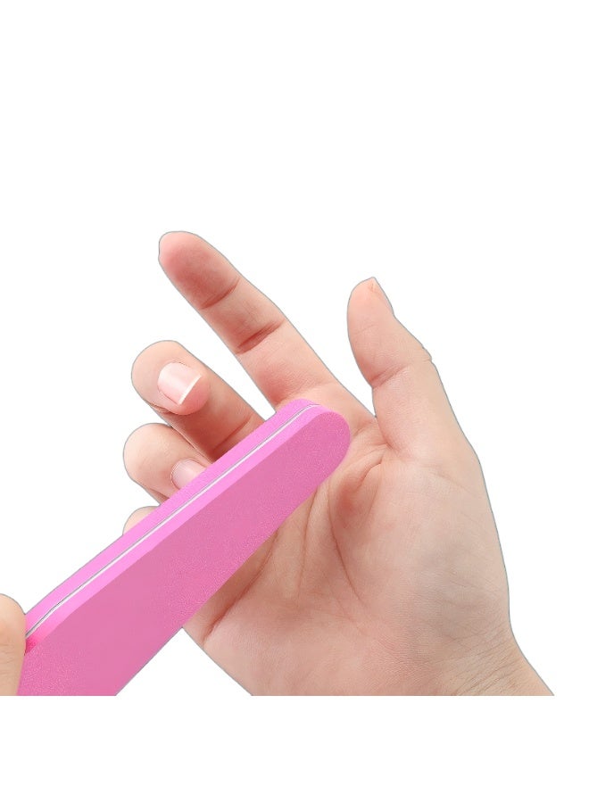 Sponge Nail File & Nail Protector, High Elasticity Sponge Grinding Block, Sponge Nail File Polishing, Nail Tool, Nail Care Cushion Double-sided Design 100/180 Grit Nail Buffer Professional Nail Tool Color Pink 10 Strips - Image 2