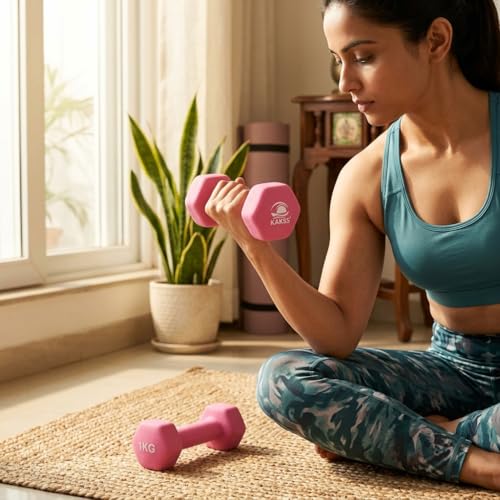 KAKSS Neoprene Dumbbell, Set of 2pcs (1kg Set Of 2pc Pink) - Image 4