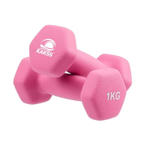 KAKSS Neoprene Dumbbell, Set of 2pcs (1kg Set Of 2pc Pink) - Image 1