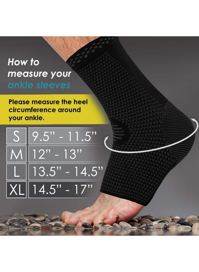 POWERLIX POWERLIX Ankle Brace Compression Support Sleeve (Pair) for Injury Recovery, Joint Pain and More. Plantar Fasciitis Foot Socks with Arch Support, Eases Swelling, Heel Spurs, Achilles Tendon  - Image 5