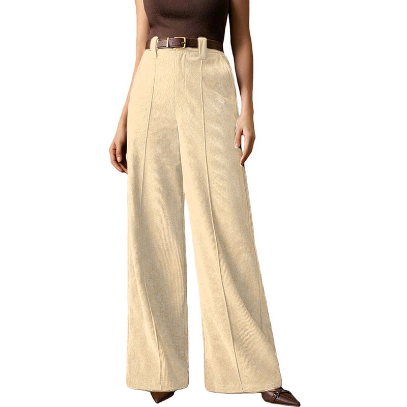 Vintage Corduroy Wide Leg Pants High Waist Loose Straight Trousers Women - Image 4