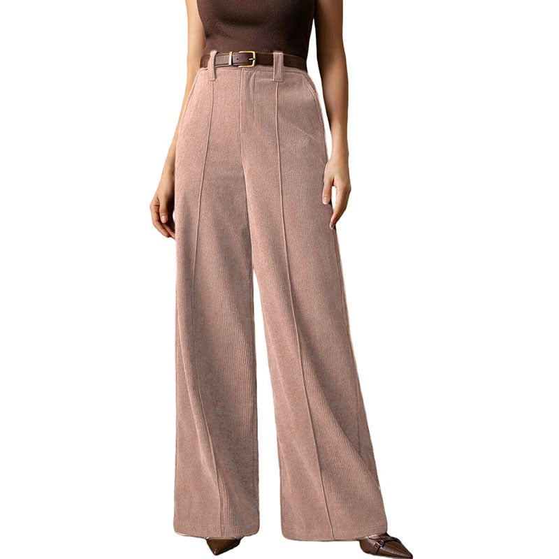 Vintage Corduroy Wide Leg Pants High Waist Loose Straight Trousers Women - Image 3
