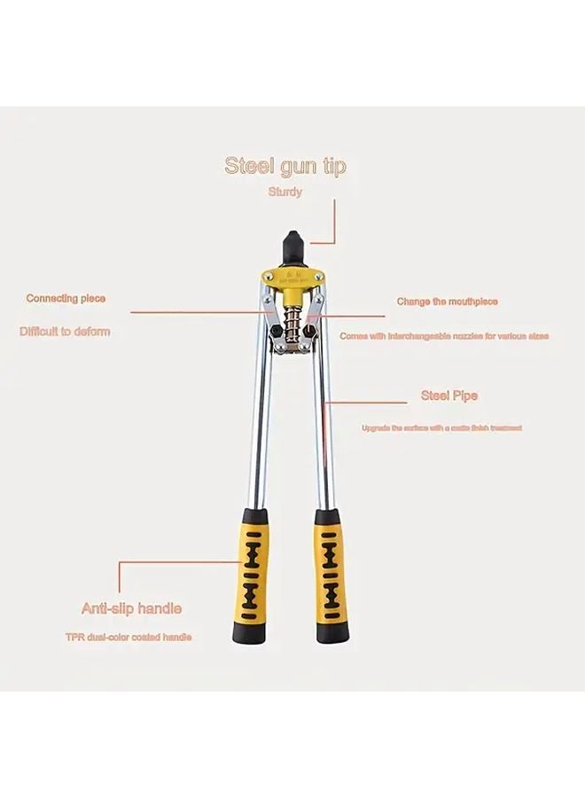 17 بوصة مسدس برشام أسود خفيف الوزن من سبائك الألومنيوم مزود بمقبض مزدوج موفر للجهد - Image 3