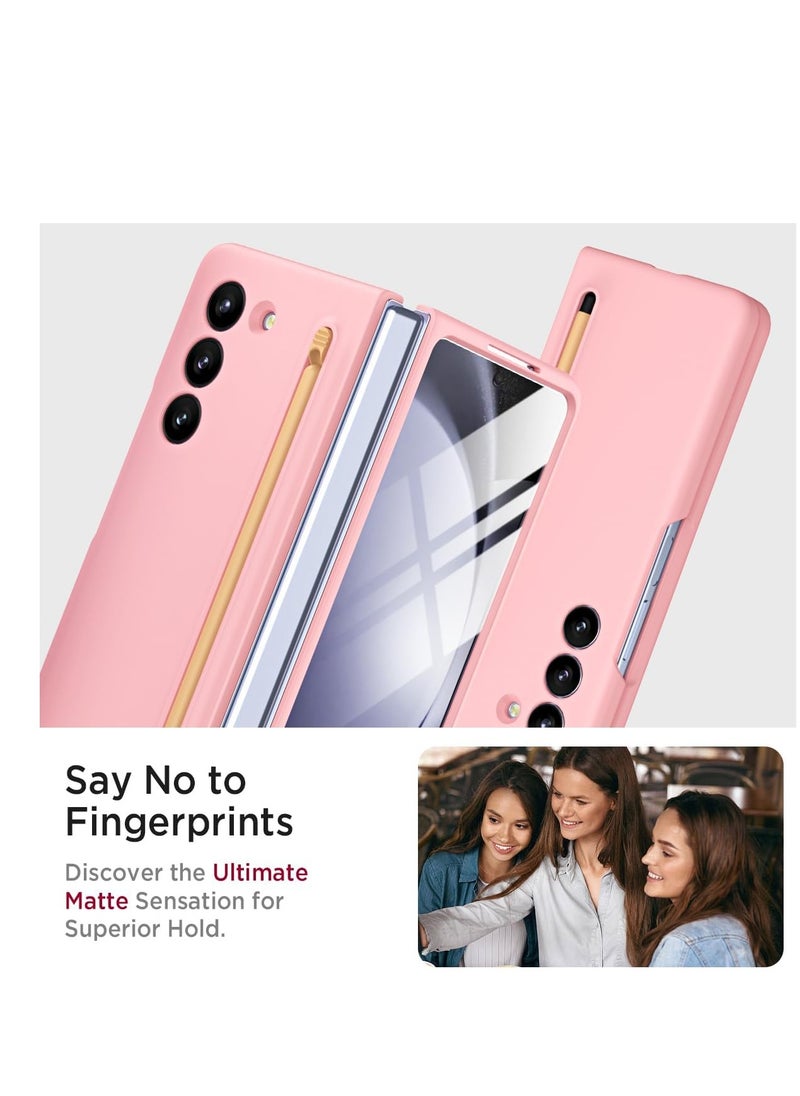 Case Compatible with Samsung Galaxy Z Fold 6 Case Slim, [S Pen Included] [Built-in Glass Screen Protector] PC Slim Shockproof Full Coverage bumper Case Protective Cover for Samsung Z Fold 6-Pink  - Image 4