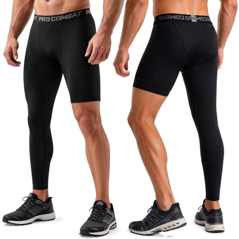 Leggings Trousers 26m803 All Black Men's Autumn Basketball and Football Training High-elastic Quick-dry Breathable Fitness