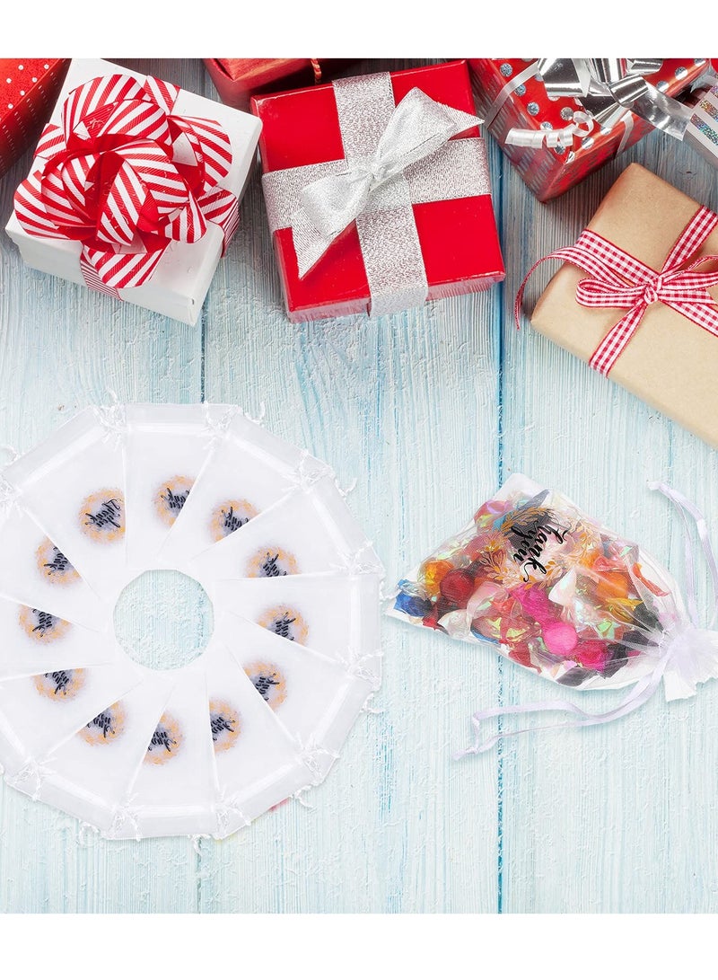 Zikra 50 PCS Sheer Drawstring Organza Jewelry Favor Pouches, 4x6" Mesh Wedding Party Festival Gift Bags Candy Bags, Organza Tulle Favor Bags (White) - Image 4