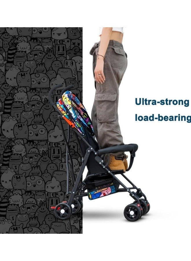 Standard Strollers,Lightweight Travel Stroller for Babies  Toddlers, Compact Fold Toddler Stroller and Baby Stroller with Steel Frame, Large Seat Area, Storage Basket for Travel and More - Image 5