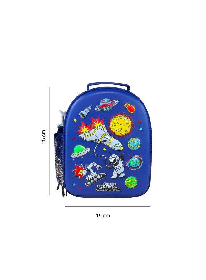 Smily Kiddos 3 Ltrs Eva Hardtop Lunch Bag Cartoon/Boy/Girl/Baby/ (3-5 Years) V2 Space Theme Blue - Image 2