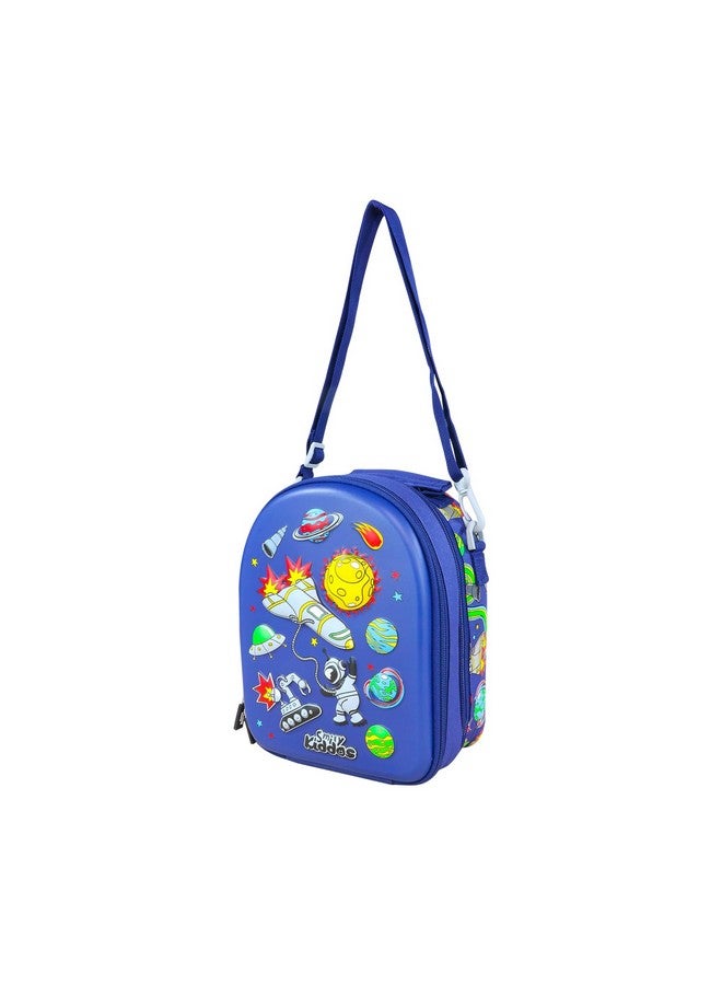 Smily Kiddos 3 Ltrs Eva Hardtop Lunch Bag Cartoon/Boy/Girl/Baby/ (3-5 Years) V2 Space Theme Blue - Image 4