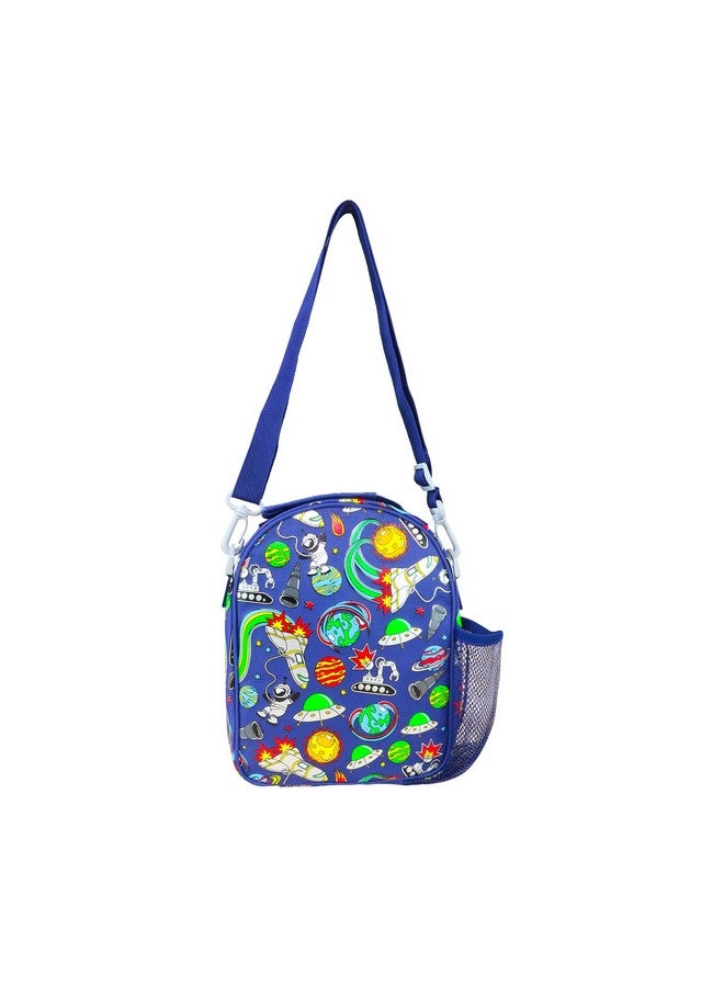 Smily Kiddos 3 Ltrs Eva Hardtop Lunch Bag Cartoon/Boy/Girl/Baby/ (3-5 Years) V2 Space Theme Blue - Image 5