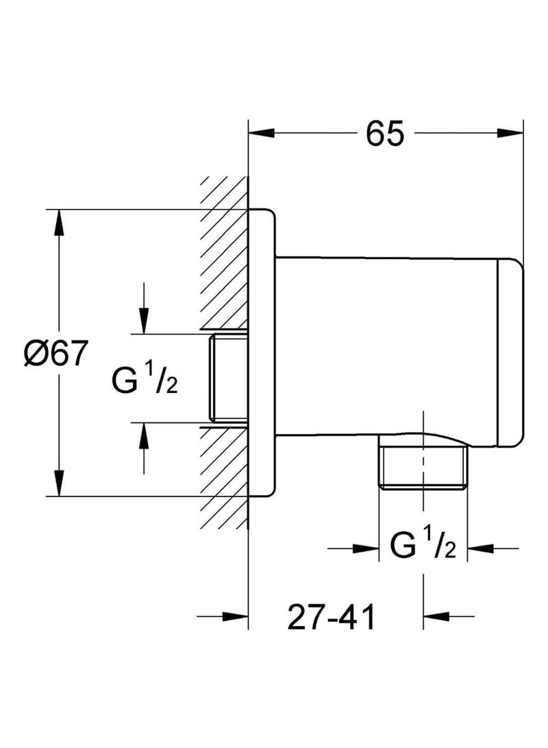Grohe جروهي 28626000 ريليكسا مخرج دش الكوع، 1/2 بوصة - Image 2