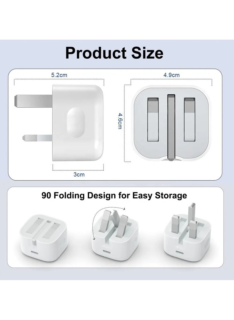 محول طاقة USB-C بقوة 20 وات - شحن سريع مع كابل USB-C إلى USB-C - Image 5