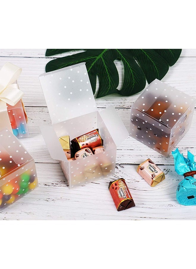 Ant 30-Piece PVC Transparent Square Candy Boxes, Plastic Gift Boxes with White Polka Dot, Cube Box for Candy Chocolate Gift Packing(6x6x6cm)  - Image 4