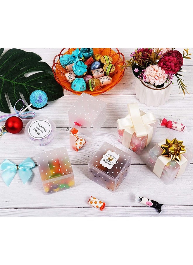 Ant 30-Piece PVC Transparent Square Candy Boxes, Plastic Gift Boxes with White Polka Dot, Cube Box for Candy Chocolate Gift Packing(6x6x6cm)  - Image 5