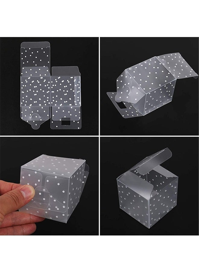 Ant 30-Piece PVC Transparent Square Candy Boxes, Plastic Gift Boxes with White Polka Dot, Cube Box for Candy Chocolate Gift Packing(6x6x6cm)  - Image 3