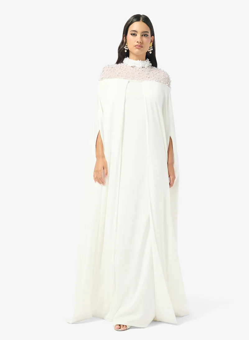 Cape Effect Maxi Dress