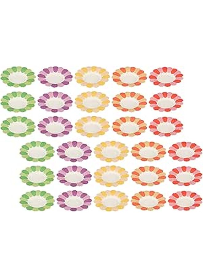 Flower Shaped Disposable Paper Plates 50 Pieces Floral Dessert Tableware For Party Home Holiday Supplies Random Color - Image 1