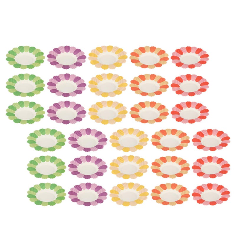 Flower Shaped Disposable Paper Plates 50 Pieces Floral Dessert Tableware For Party Home Holiday Supplies Random Color - Image 2