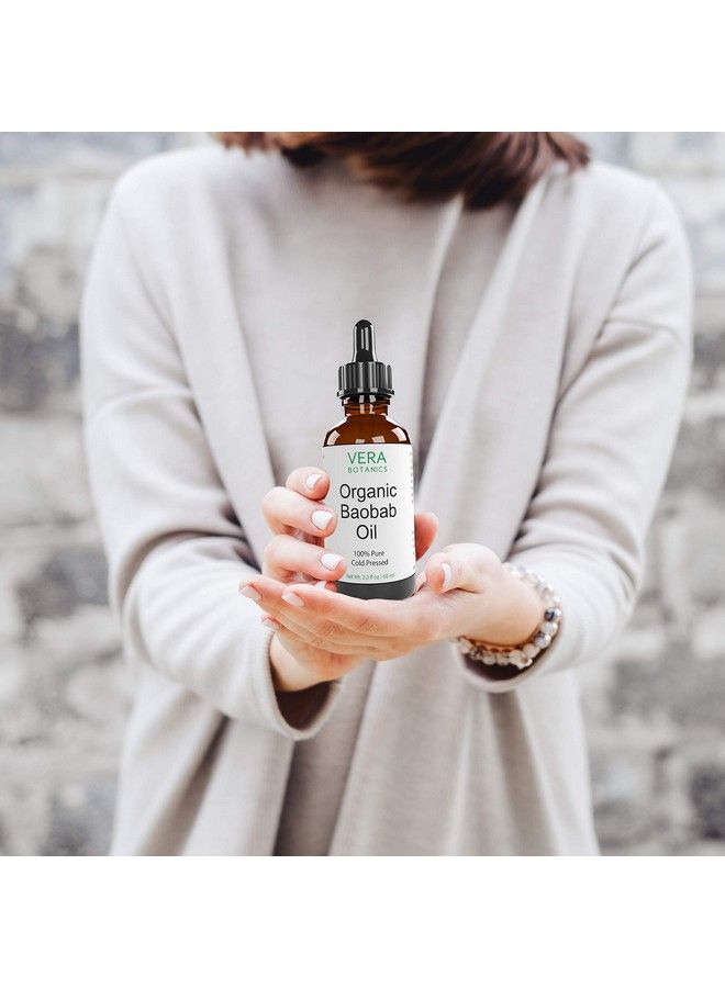 Vera Botanics Organic Baobab Oil By Vera Botanics 100% Pure & Natural Unrefined Coldpressed For Face Dry Skin Nails Lips Body & Hair Reduce Hair Breakage Even Out Skin Tone Therapeutic Massage - Image 3